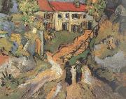Vincent Van Gogh Village Street and Step in Auvers with Two Figures (nn04) oil painting picture wholesale